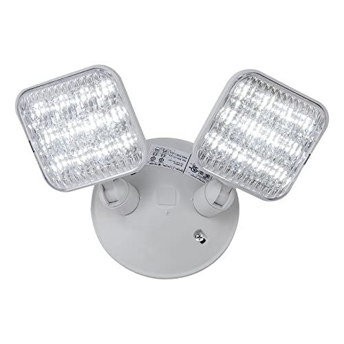GZRUIYANG Emergency Remote Head Lighting, Double Square Head Emergency Light, UL Listed, Multi Voltage 3.6 to 24 Volt Input, 2 * 3 Watts, 180 Lumen, No Battery Inside - size: Remote Double Head, Square