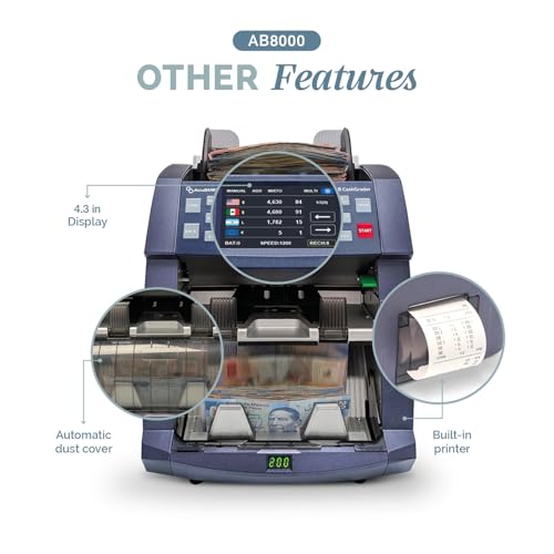 AccuBANKER AB8000 CashGrader Mixed Bill Counter, Serial Capture