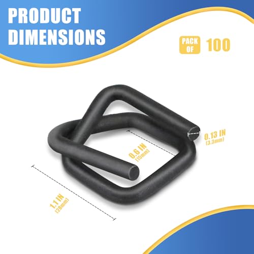 Heavy Duty Phosphate Wire Buckle for 1/2" Width Cord Strapping (Pack of 100)-Wire Buckles with Phosphate Coating - size: 1/2" Phosphate, style: 100 Pack