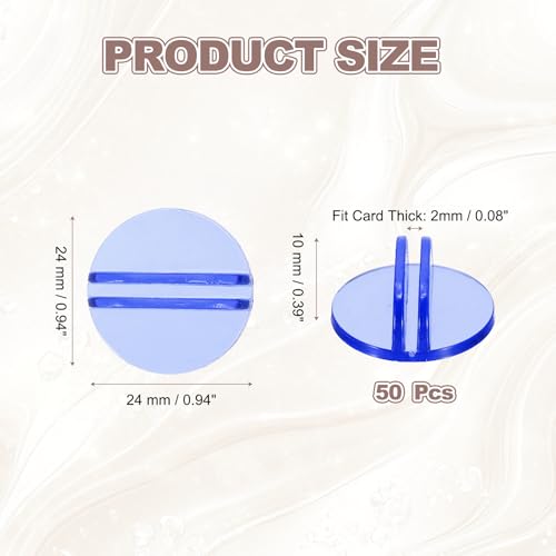 PATIKIL Mini Card Stands (2mm /0.08" Deep Blue) (25Pcs) Plastic Round Place - color: Deep Blue