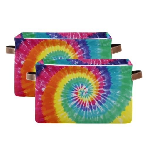 Tie-Dye Rectangular Storage Basket Organizer Bin Shelf Baskets For Clothes Gifts For Home Office Dorm - color: Tie-Dye