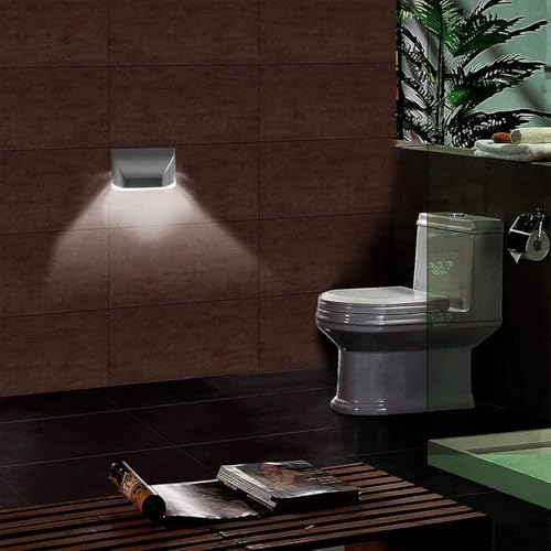 Key Light Door Lights, Small Motion Sensor Light with 4 LED Bulbs, Battery Powered Night Lights for Hallway, Stairway, Kitchen, Closet, Bedroom (2 Pack Silver) - color: Silver-2 Pack