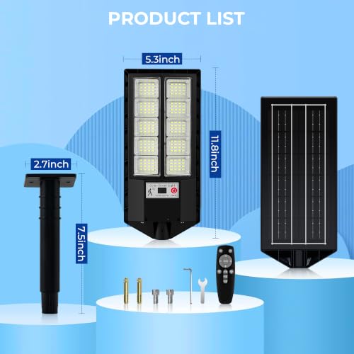 Solar Street Light Waterproof 6 Pack, Motion Sensor Lights & Remote - size: 6-Pack