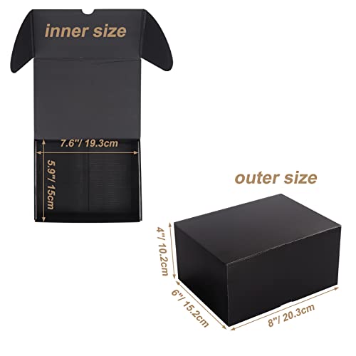 ZBEIVAN 8x6x4 Black Small Shipping Boxes, 20 Packs Corrugated Cardboard Mailer Boxes for Packaging Small Business Mailing Gifts Wrap Boxes with Lids - color: black, size: 8x6x4