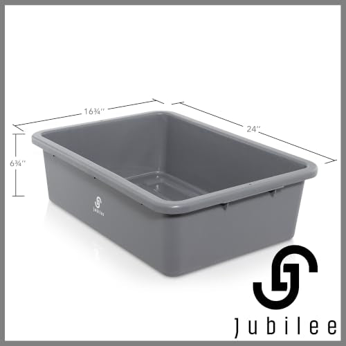 Jubilee 4-Pk Plastic Storage Bin, 32L Gray Commercial Busser Utility Tub - color: Gray, size: 32 L