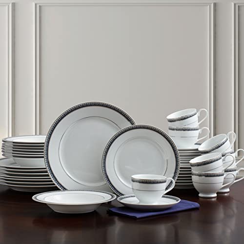Mikasa Platinum Crown Cobalt 40-Piece Dinnerware Set, Service for 8 - color: Platinum Crown Cobalt