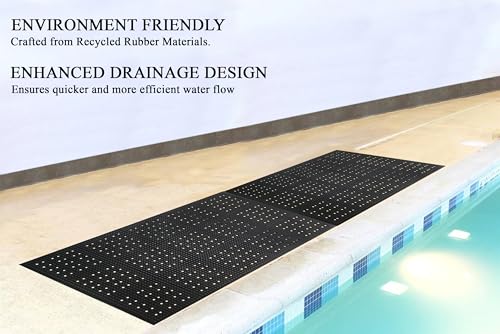 A1HC Anti Fatigue Multi-Purpose Rubber Floor Mat, 36X60 Inches, Grease Proof Drainage Mat for Restaurants, Commercial Kitchen Mat,Pool Entrance Mat,Garage Mat, Anti Slip Waterproof Rubber Mat, Black - color: Black Extra Drainage