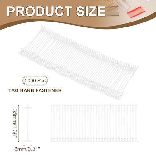 uxcell 5000Pcs Standard Tagging Barb Fasteners 35mm/1.38" Transparent - color: Transparent, size: 35mm/1.38"