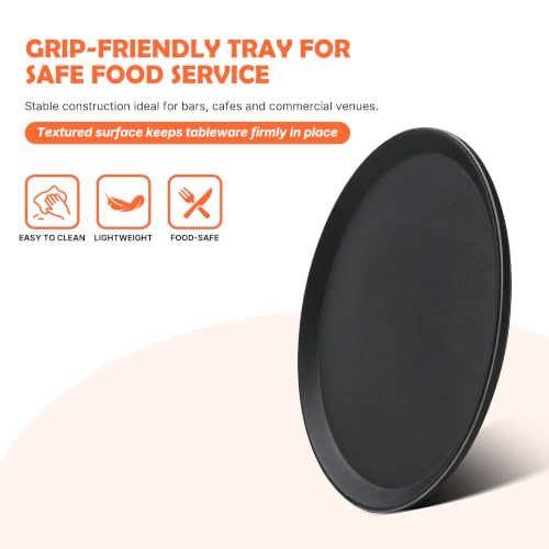 Hakka 11-Inch 6 Pcs Server Trays for Restaurant, Fiberglass Non-Slip Tray - size: 11"