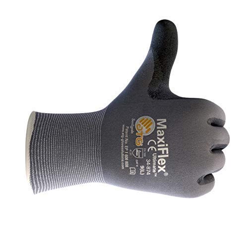 MaxiFlex Seamless Knit Nylon Gloves with Nitrile Coat and Micro Foam Grip on Palm and Fingers Cut Resistance - size: XX-Small, style: 1 Pair