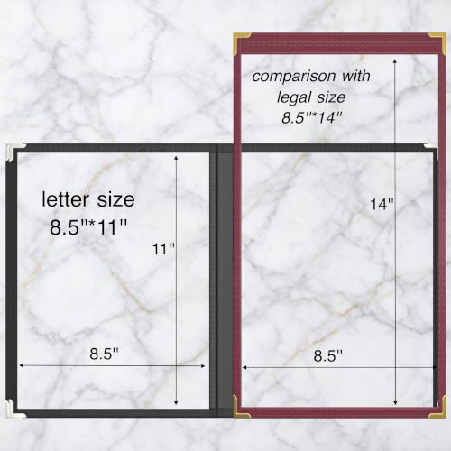 6Pcs Black PVC Clear Menu Cover 8.5x11, 4 Page 8 View - color: black with silver corners, size: 4 Pages - 8.5" x 11"