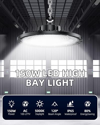THELUX 10Pack 150W UFO LED High Bay Lights Super Bright 22500LM 5000K - size: 150W 10PACK