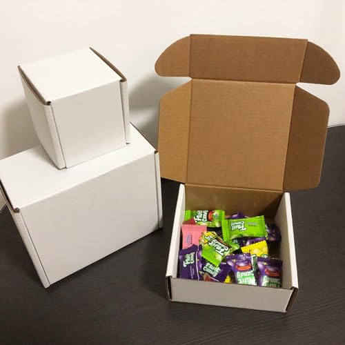 5x5x2 inch White Shipping Boxes 25 Pack,Small Gift Boxes,Bulk of Mailers - size: 5''x5''x2''