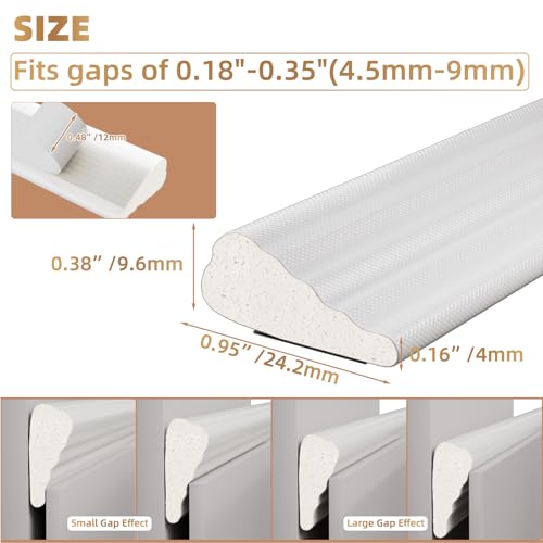 Kneelisa 118” Wedge-Shape Foam Window Weather Stripping Door Seal