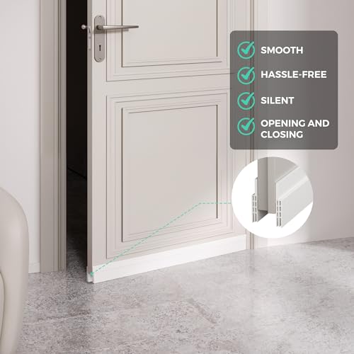 4 Pack Under Door Draft Stopper Weather Stripping Door Seal Threshold Strip - color: White, size: 4 Pack