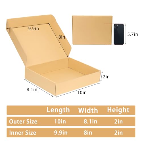 Shipping Boxes Medium 10x8x2 Inches, 40 Pack Brown Corrugated Cardboard Mailer Boxes for Packaging Small Business Mailing Gift - color: Brown, size: 10x8x2"-40 Pack