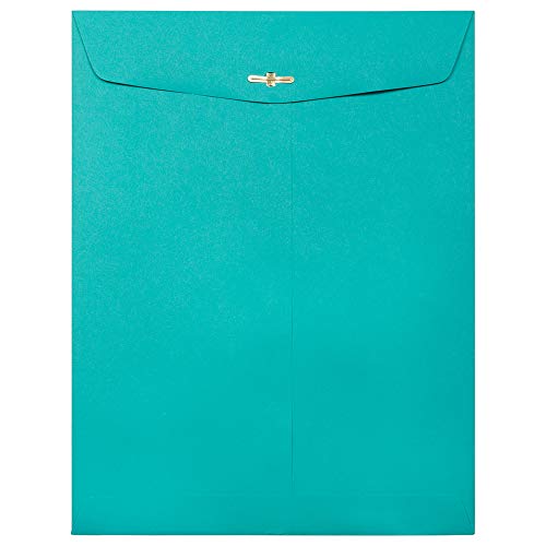 JAM PAPER 9 x 12 Colored Envelopes with Clasp Closure - Sea Blue Recycled - 25/Pack - color: Sea Blue, size: Pack of 25