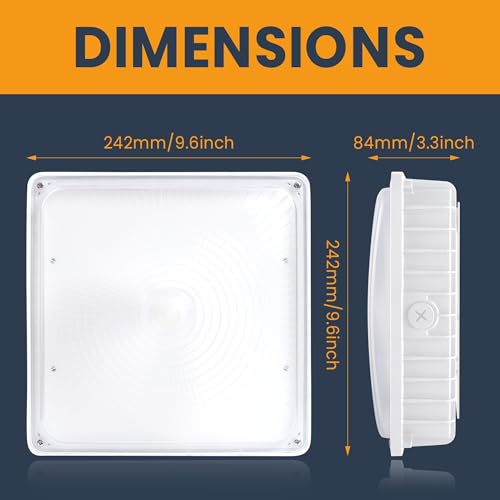 LED Canopy Light, 30W/45W/60W/70W Selectable, 3000K/4000K/5000K 3CCT, 4Pack