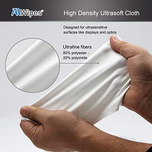 AAwipes Knitted Microfiber Cleanroom Wipers 9"x9" (Bag of 100 Pcs, 180gsm) Superfine Polyester-Polyamide Lint Free Cloths for Fiber Optics, Ultrasonically Sealed Edge, Class 100 Cloths (MF18009) - size: 9"x9" 100 Wipes