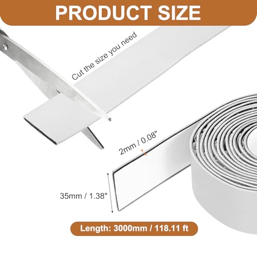Smoke Fire Seal Strip 9.8Ft 35mm/1.38" Wx 2mm/0.08" T White - color: White, size: 9.8FT x 35mm / 1.38" W x 2mm / 0.08" T