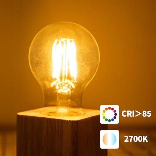 A19 Clear Led Bulbs, E26 Dimmable Edison Bulbs, 2700K Warm Light Led Light Bulb, Soft Yellow White Edison Bulb, 6w Filament Bulb for Light Fixture 6pack/12Pack - color: Clear 2700k Warm White, size: 6W-6 Pack