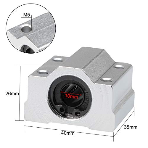 uxcell SCS10UU Linear Ball Bearing Slide Block Units, 10mm Bore Dia (Pack of 2) - size: 10mm
