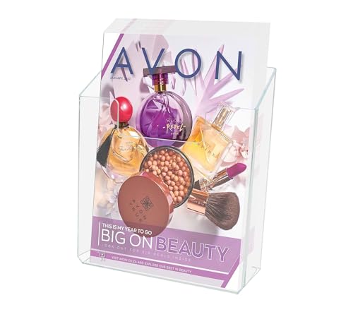 Marketing Holders Suction Cup Half Sheet Display Rack Holds 6 Inch Wide Graphic Flyers Glass Wall or Window Mount Single Leaflet Trade Show and Expos Accessories Single Pocket Clear Plastic