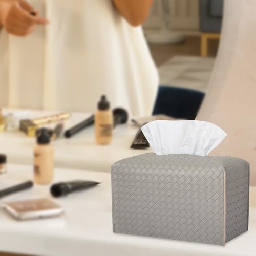 Tissue Box Cover Rectangle Leather Facial Paper Holder, Evergreen - color: Evergreen, size: rectangle