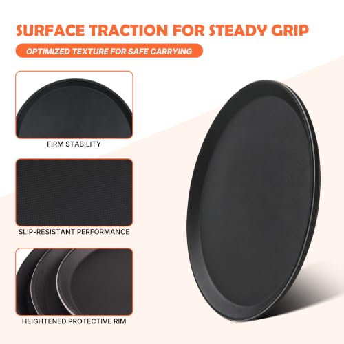 Hakka 16 Inch 6-Pcs Server Trays for Restaurant, Fiberglass Non-Slip Tray - size: 16-inch