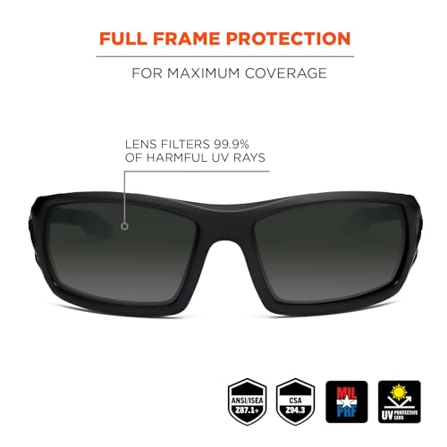 Ergodyne Skullerz Odin Polarized Safety Sunglasses - color: Matte Black Frame, Polarized Smoke Lens