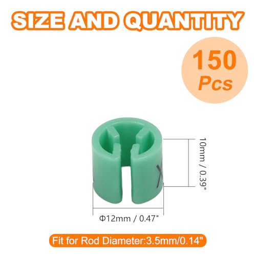 150Pcs Clothes Hanger Size Color-Coding Garment Size Markers - color: Green-xl