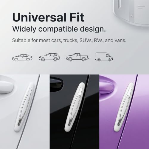 4Pcs Car Door Edge Guards, Anti‑Scratch Self‑Adhesive Protective Trim Strips, Universal Exterior Auto Accessories Compatible with Cars, Trucks, SUVs-White - color: White
