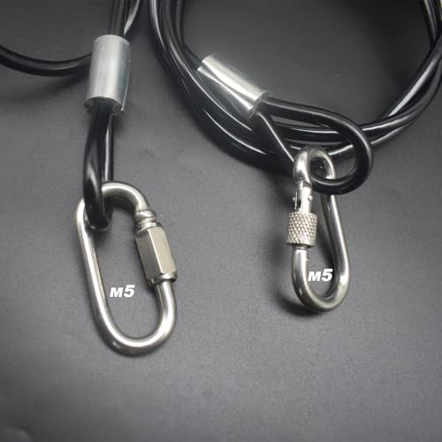 5FT 6mm Stainless Steel Security Cable Lock,Braided Steel Vinyl Coated Safety Cable Luggage Lock,Flexible Steel Cable Security Wire Rope Double Loop,Clear - color: Clear, size: 6mm-5ft(1pcs)