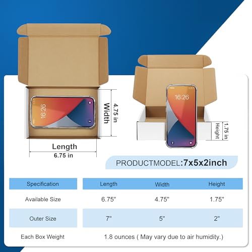 Famagic Small Packaging Boxes 25 Pack 7x5x2 Inches- White Cardboard Shipping Boxes, Corrugated Mailer Boxes for Small Business, Mailing Boxes for Packaging, Bulk - color: White, size: 7x5x2" 25pcs