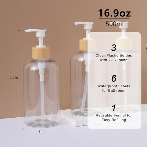 Shampoo and Conditioner Dispenser for Bathroom, Shower Soap Bottles Clear - color: Clear