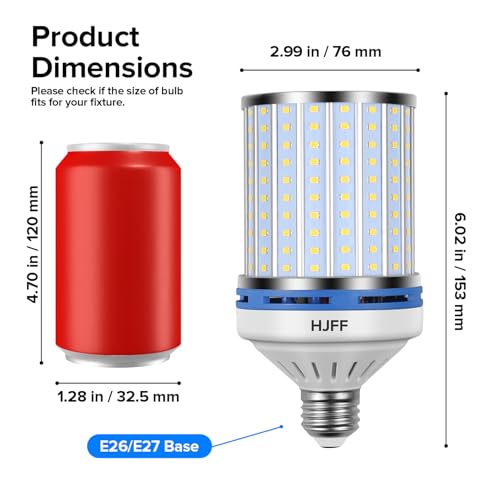 HJFF 2 Pack Led Light Bulb 700W Equivalent 11000 Lumen 6000K Led Corn Light Bulb E26/E27 Medium Base 70W led Bulb for Outdoor Indoor Led Corn Bulb Area Garage Warehouse Workshop Street Backyard - style: 70W 5000K