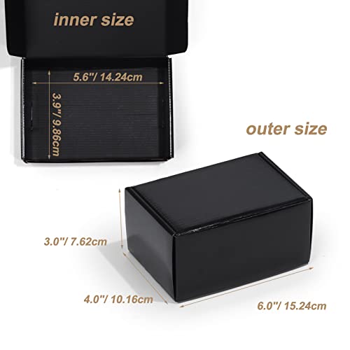 ZBEIVAN 6x4x3 Black Small Shipping Boxes, 20 Packs Corrugated Cardboard Mailer Boxes for Packaging Small Business Mailing Gifts Wrap Boxes with Lids - color: black, size: 6x4x3