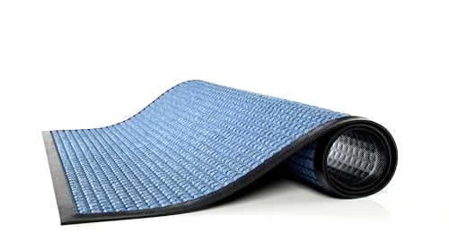 Guardian WaterGuard Indoor/Outdoor Wiper Scraper Floor Mat, Rubber/Nylon, 3'x4', Blue - color: Blue, size: 3' x 4' (Rectangular)