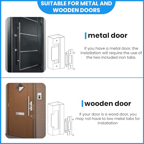 2026 Upgraded ANSI Standard Heavy Duty Electric Door Strike Lock for Door Access Control System, Cylindrical/Mechanical Locksets, Fail-Secure/Fail-Safe Adjustable, (Input Voltage 12VDC), Silvery - color: Silver -A, size: Dual-Line - Cylindrical