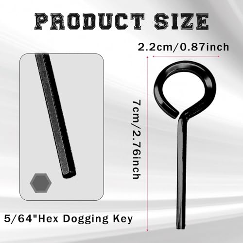 5/64 inch Standard Hex Dogging Key Black, 12 Pcs - color: Black, size: 5/64