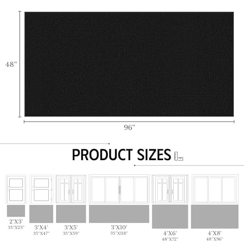 Large Commercial Floor Mat, 4' x 8' Indoor Outdoor Front Door Mat, All-Season Non-Slip Entry Mat, Absorbent & Stain Resist, Easy Clean Heavy Duty Outdoor Mat for High Traffic Area, Black - color: Black Striped, size: 4' x 8'