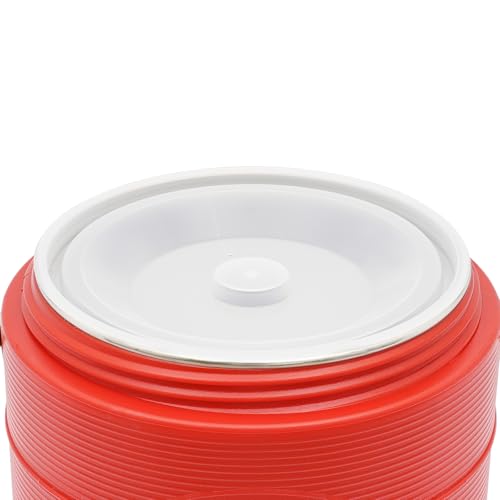 Insulated Beverage Dispenser - 6.6 Gal Stainless Steel Hot and Cold Drink Dispenser with Spigot & Handle, Commercial Thermal Container for Water Coffee Drink Catering Restaurant (Red) - color: Red