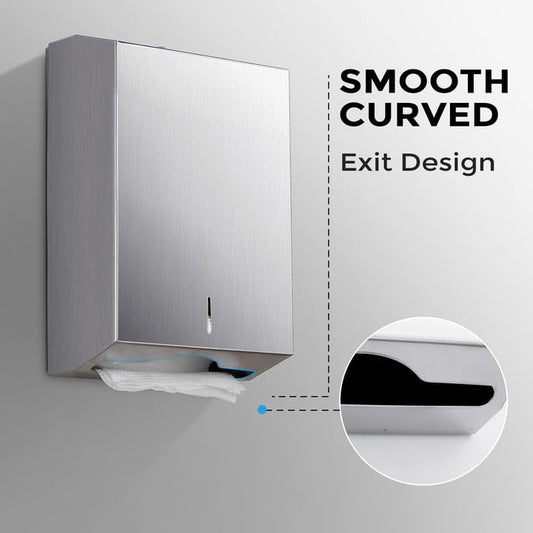 Paper Towel Dispenser Wall Mount - Multifold Trifold Paper Towel Dispensers, Large Capacity Stainless Steel Tissue Holder, Suitable for Bathrooms and Public Places - color: D-391 Silver