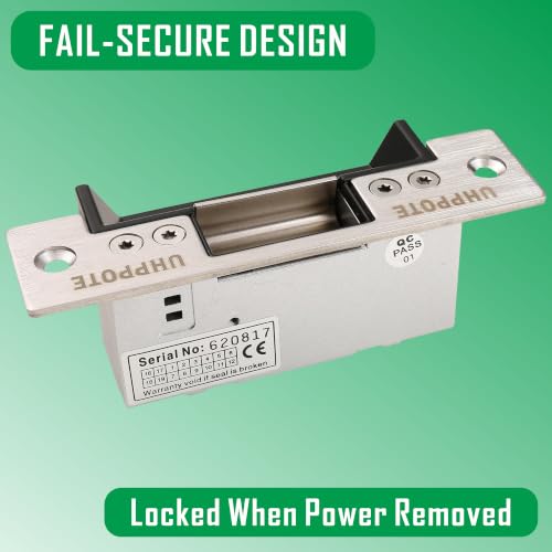 UHPPOTE ANSI Electric Strike Door Lock Lactch Fail Secure Heavy Duty 12VDC