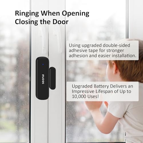 SECRUI Wireless Door Chime for Home Door Opening & Business Entering - size: 3 sensor 2 receiver