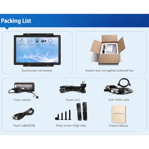 10.4 Inch Open Frame Touchscreen, 1024x768,4:3,Waterproof,VESA+Panel Mount, for Kiosk, Automation, POS,Vending, and Digital Signage 7x24h Work - size: 10.4