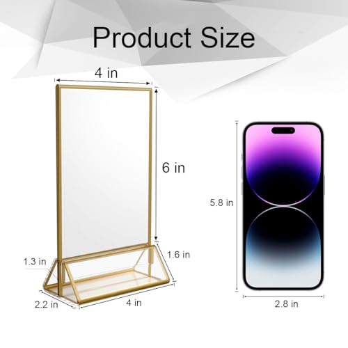 NIUBEE 4x6 Acrylic Sign Holder, Picture Frame, Wedding Table Numbers, 6pack - size: 4x6", style: Vertical