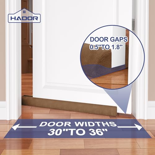 HADOR Door Draft Stopper for Bottom of Door, Adjustable 36 Inch, Brown - color: Brown, size: 1 Pack-36 Inch