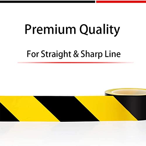APT Premium Black and Yellow Striped Vinyl Floor Safety Marking Tape, Excellent for Hazard Caution& Warning, Social Distancing, Warehouse & Gym Floor (2 Inch, Yellow/Black) - color: Yellow / Black, size: 2 Inch, 1 Roll