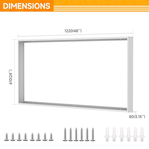 2x4FT Surface Mount Kit for LED Flat Panel Light, 3.15" Width, 2Pack - size: 2x4FT-2Pack